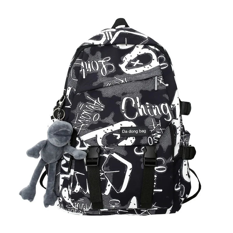 middle high school backpack for teenage boys cool school bag college student backpack large capacity schoolbag for boy cute doll