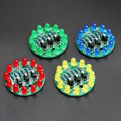 LED Round Water Lamp Production Kit Triode Sports Light Parts DIY Electronic Kit Fun Soldering Component Welding Skill Training