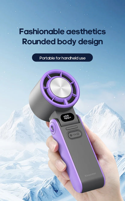 New Foldable Air Cooling Rechargeable Fan 3600mAh Portable Mini Handheld Fan 100-Speed Stepless Turbo Wind for Outdoor Travel