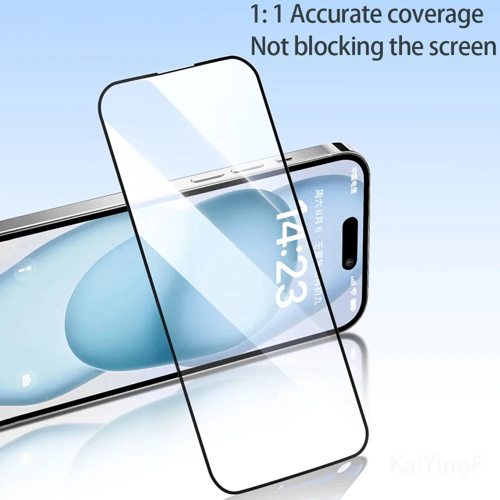 4Pcs Full Cover Tempered Glass For iPhone 16 11 12 13 14 15 Pro Max Anti-Burst Screen Protector For iPhone 7 8 XR XS Max Glass