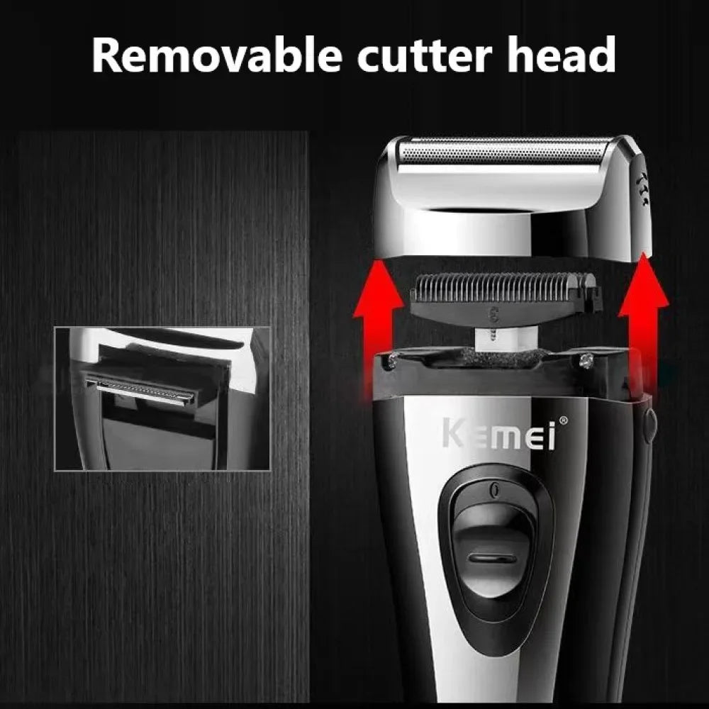 KM-9038 Powerful Rechargeable Shaver for Men Foil Electric Shaver Beard Head Shaving Electric Razor Facial USB with Extra Mesh