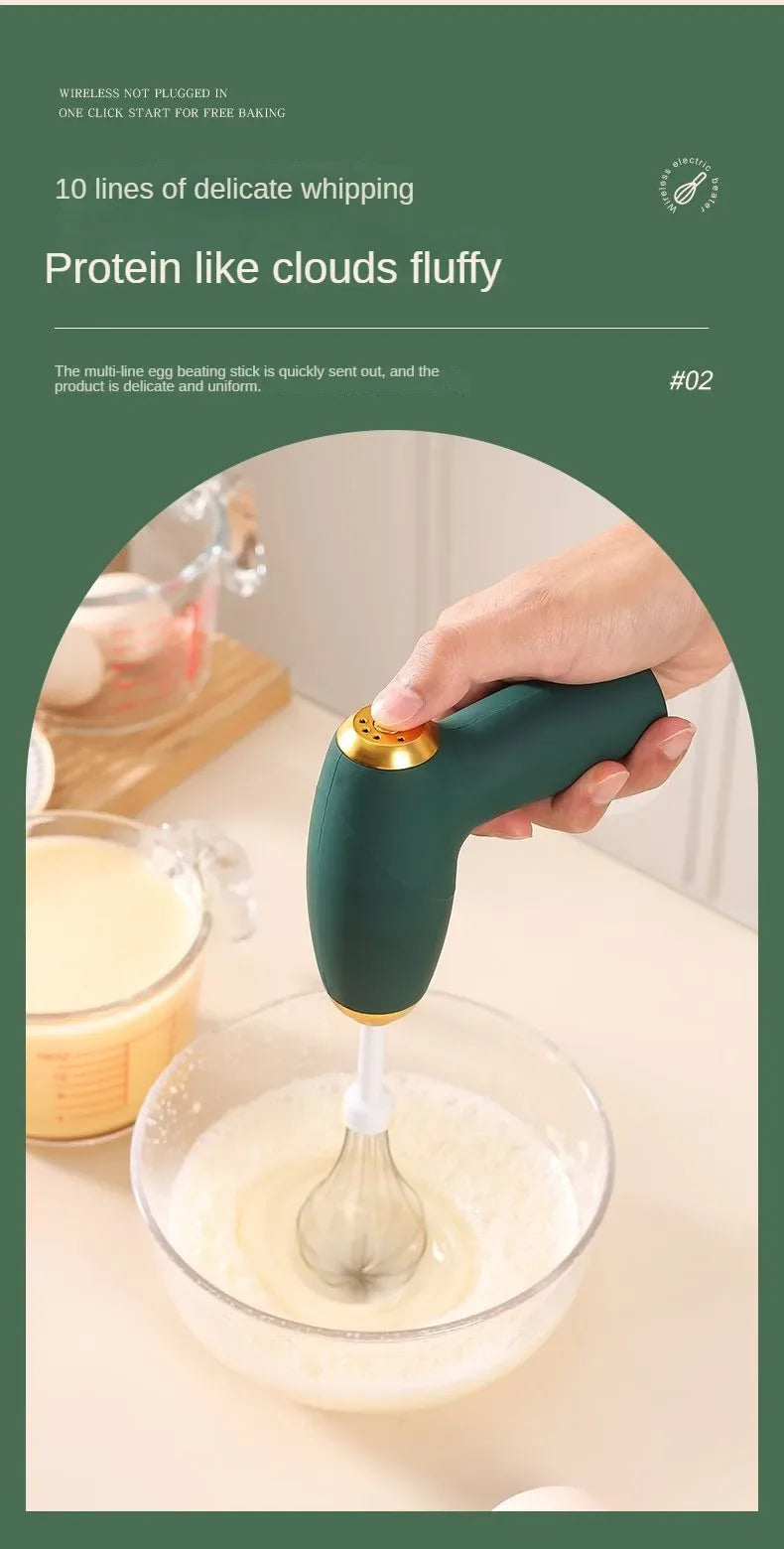 USB handheld blender, mini egg beater, coffee cream frother, rechargeable 3-speed kitchen tool, food mixer, blender