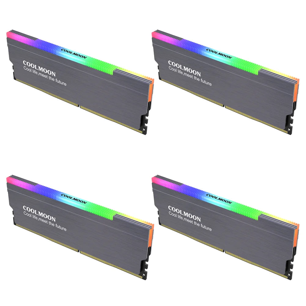 1-4PCS RAM Heatsink Radiator 5V 3PIN ARGB PC Memory Cooling Vest Addressable Heat Sink Cooler for DDR3 DDR4 DDR5 Desktop PC Ram