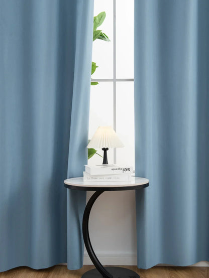2panels Solid 100% Blackout Curtain - Curtains for Bedroom, Living Room Decor - UV Protection, Easy Sliding and Stylish Design
