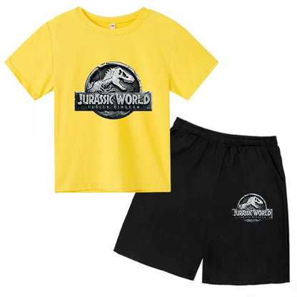Summer Short Sleeve T Shirt +shorts 2 Piece Set Children Clothes Luxury Brand Print Sport Casual Fashion Boy Girl Kid Tracksuit