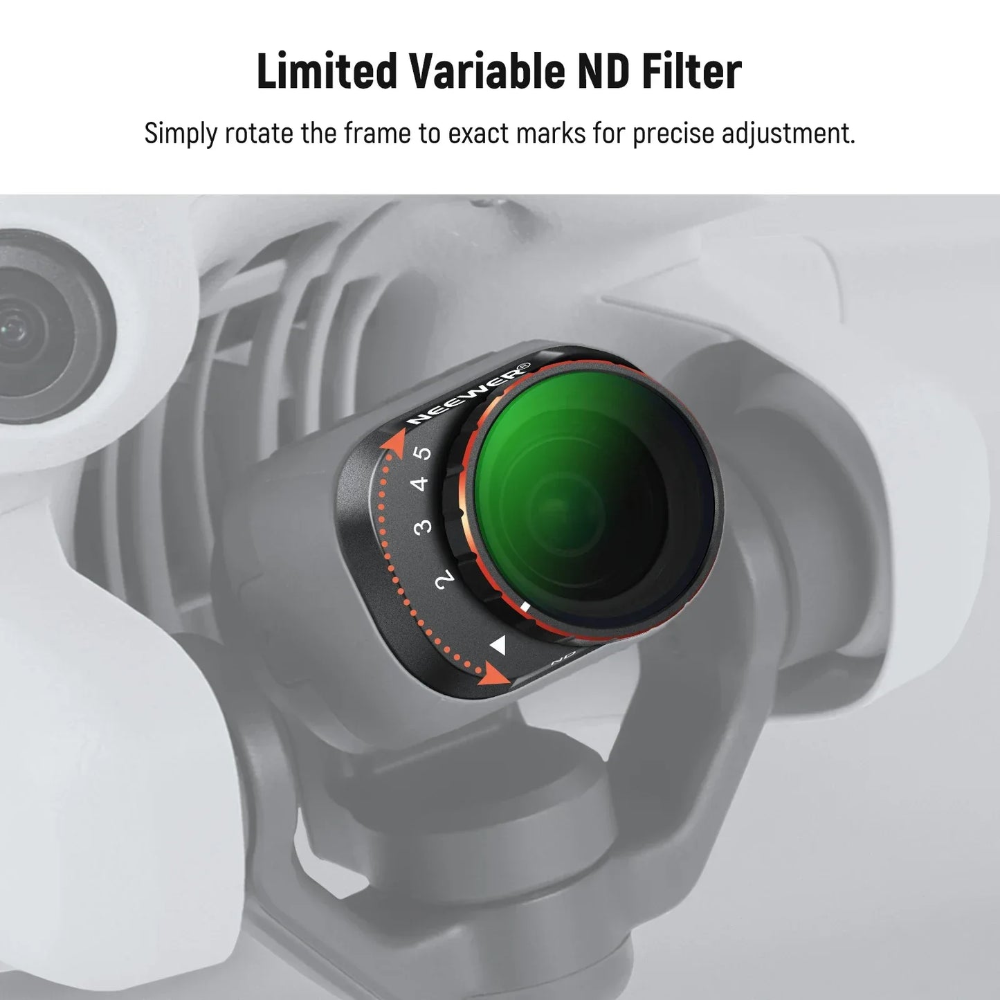 NEEWER Variable ND Filter Set Compatible with DJI Mini 4 Pro, ND2-32 + ND64-512 Multicoated HD Optical Glass Drone Camera Lens