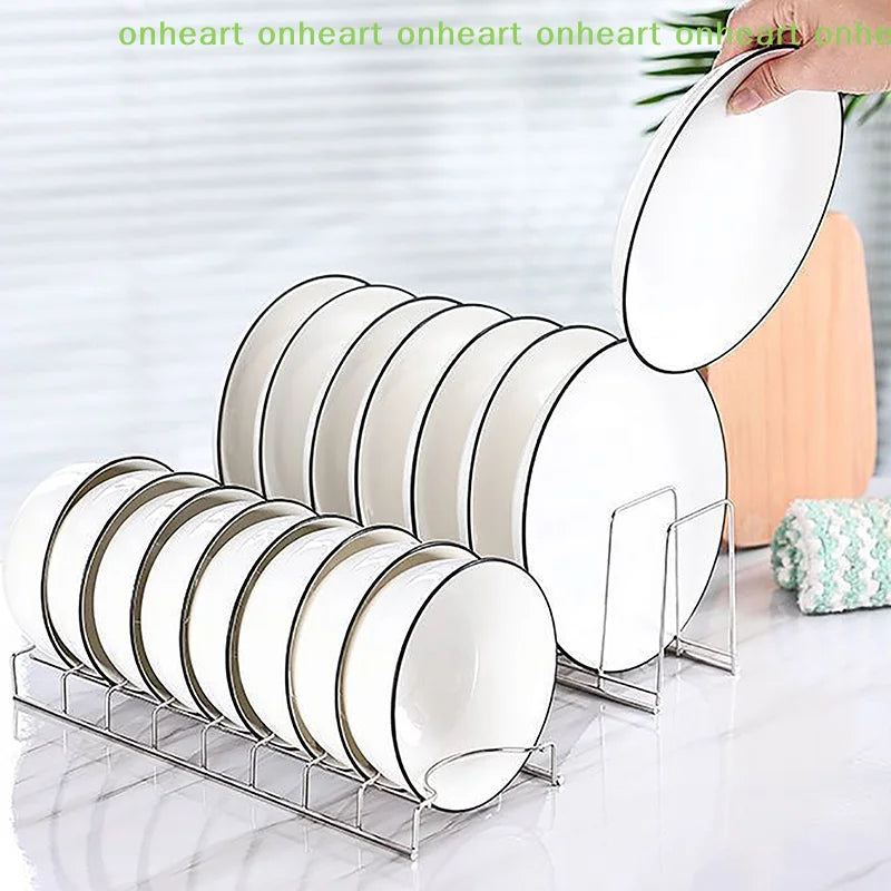 Stainless Steel Dish Draining Rack Kitchen Pot Lid Plates Storage Racks Multipurpose Shelf Bowl Drying Holder Kitchen Organizer