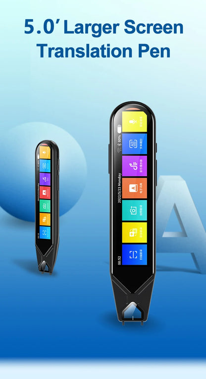 MD08 Smart Voice Translator 5.0" Screen Dictionary Translation Pen Scanner Text Scanning Translator 116 Languages for Learning