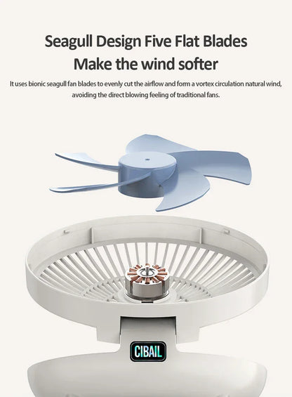 2024 Best Sellers 2IN1 Folding Desktop Fan Portable Air Conditioner Wall Mounted Fan Rechargeable With 3 Gears for Home Office