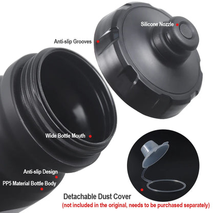 BOLANY 610ML Cycling Bike Water Bottle Bicycle Portable Kettle with Cover Matte Plastic Sports Bottle Outdoor Supplies