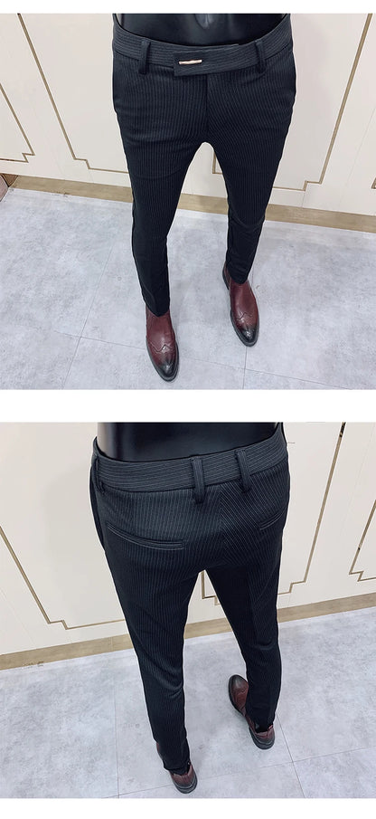 Men Suit Pants Dress Pantalone Hombre Stretch Slim Formal Trousers Calça Masculina Solid Color Casual Pants Fashion Men Clothing