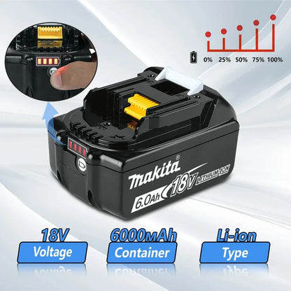 100% Original Makita 18V Battery 18V 6Ah Replacement Battery for Makita BL1860B BL1850 BL1840 BL1830 Li-ion Power Tool Battery