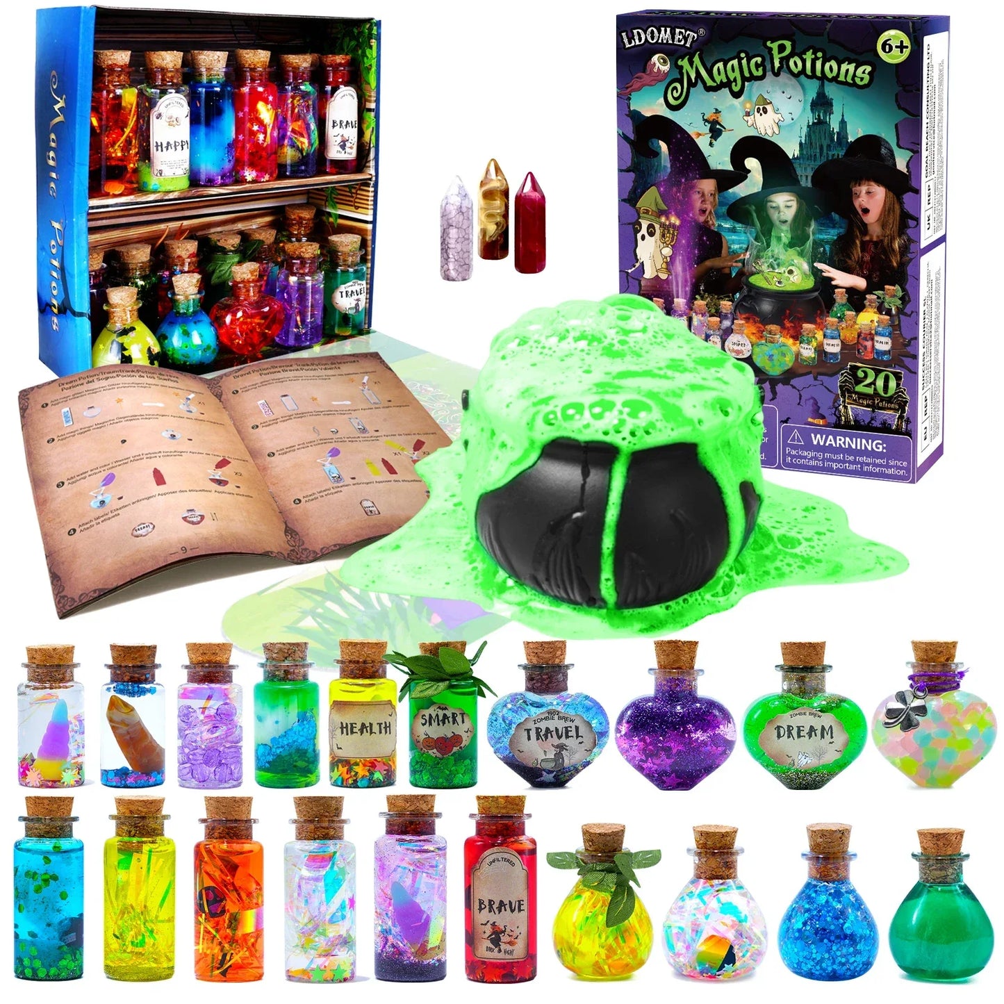 Fairy Magic Potions Kit Kids DIY Witch Glowing Spell Potion DIY Handmade Toys Science Experiments Kids Craft Kit Educational Toy