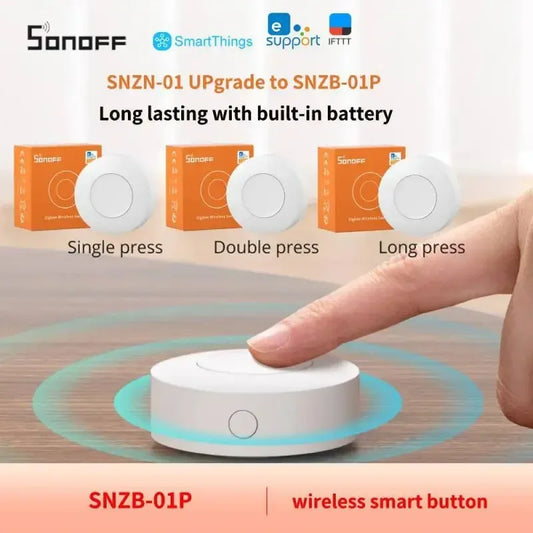 SONOFF SNZB-01P SNZB 01P Sonoff Wireless Switch Zigbee Scene Switch Two Way Control Act As Doorbell Emergency Button Via Google