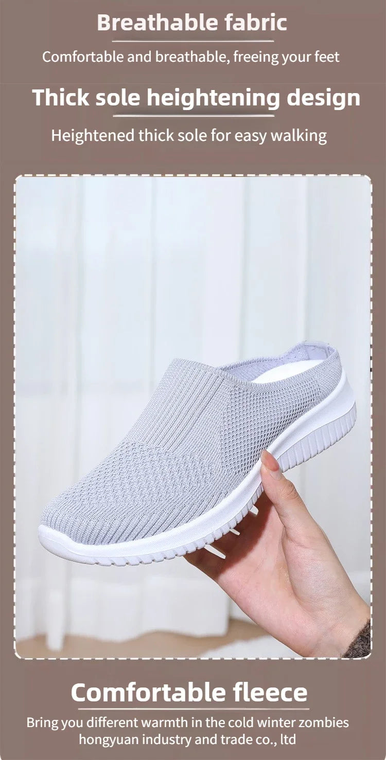 Women's Summer Shoes Plus Size Casual Single Ladies Shoes Soft Sole Cover Half Slippers Sale Shoes with Free Shipping