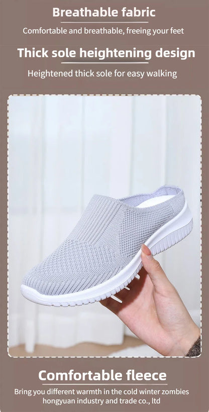 Women's Summer Shoes Plus Size Casual Single Ladies Shoes Soft Sole Cover Half Slippers Sale Shoes with Free Shipping