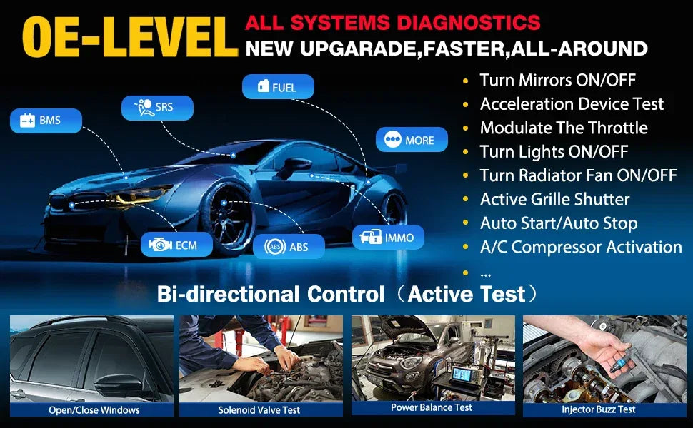 LAUNCH X431 PRO TT Car Diagnostic Tool OBD2 Scanner Full Systems ECU Coding Active Test VAG Guided DBScar VII ADAS Calibration