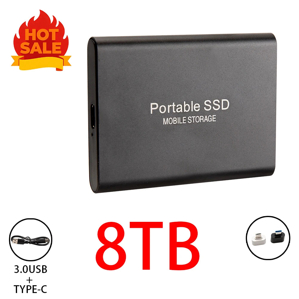 Highly cost-effective external hard drive, durable, efficient, and portable, with 256TB high-speed USB 3.1 Type C