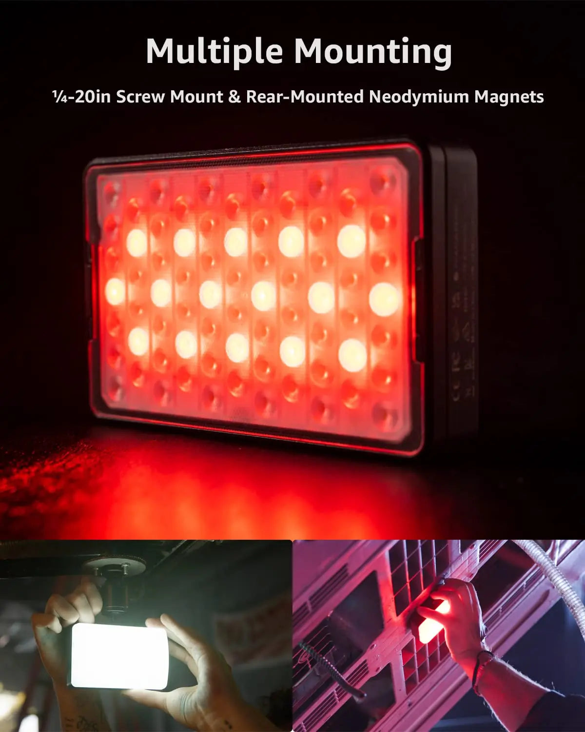 Aputure MC Pro RGBWW LED Light, 2000K-10000K Support Magnetic Attraction IP65 Protection 15 Built-in Light Effects App Control