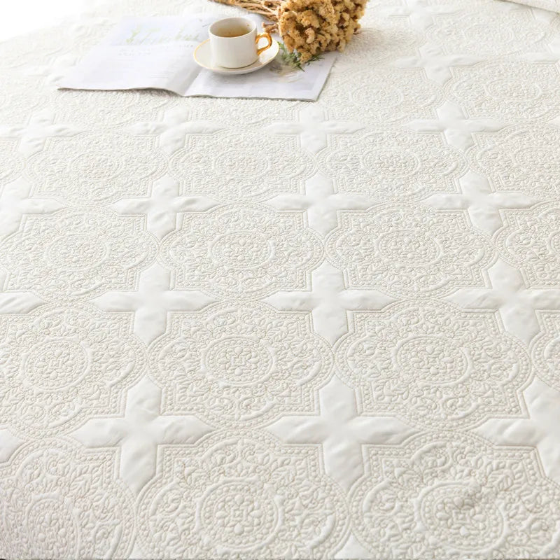 Double-sided Embroidered Cotton Quilted Bedspread, Padded Summer Blanket, Throw Coverlet, Home Coverlet, Bed Cover, Colcha