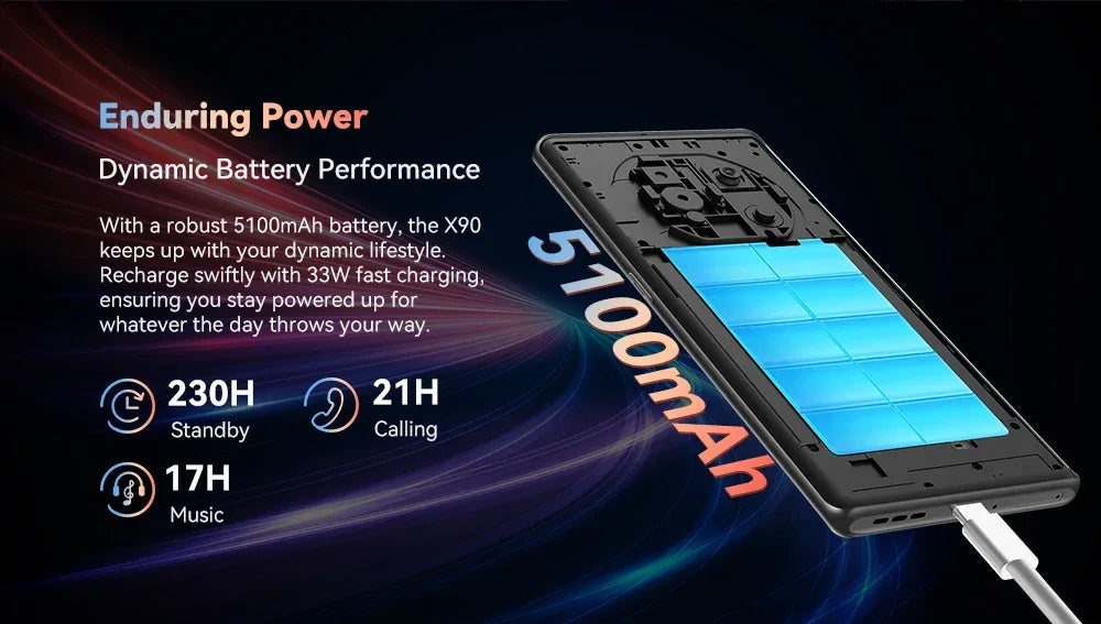 [NEW] CUBOT Android Smartphone X90, 6.67" AMOLED Curved 120Hz Display, 32GB RAM (16GB+16GB), 256GB ROM, Helio G99, NFC, 100MP