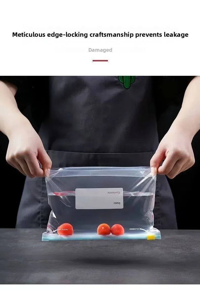 Multiple Sizes Kitchen Supplies Transparent and Visible Thick and Durable Sealing Bag for Food Eco-friendly Cling Bag Zip Bags