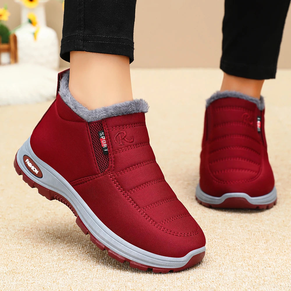 Winter New Women's Warm Cotton Boots Fleece-lined Thickened Waterproof Non-slip Women's Cotton Shoes Snow Boots