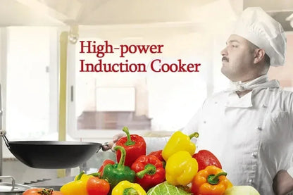 3500W Home High Power Induction Cooker Commercial Flat Desktop Button Stainless Steel Soup Stir-fry Flat Bottom Induction Cooker