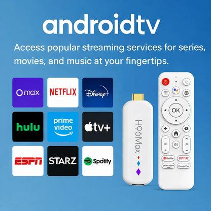 H96 Max S905L TV Stick Android14 Quad Core BT5.0 4K@60fps 2.4G&5G Wifi6 2GB 16GB Google Voice Assistant Media Player AI TV Stick
