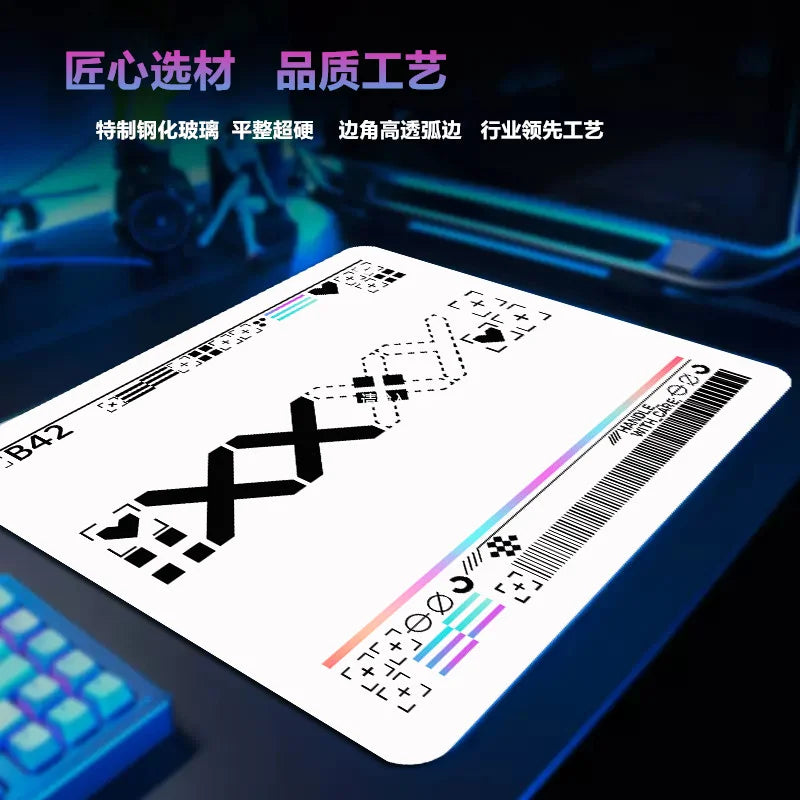 Skypad SORA YUME Glass Gaming Mouse Pad 260x210mm Smooth Frosted Surface Customize Mat FPS Office Esports Game Glass Mouse Pads