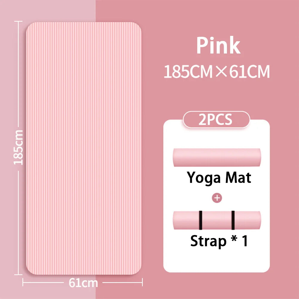 8mm yoga mat, suitable for beginners, lengthened and thickened for exercise, non slip fitness yoga mat for home use ﻿