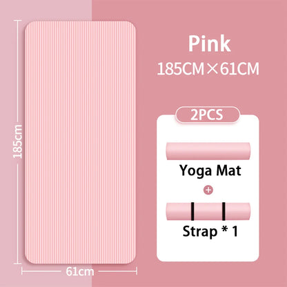 8mm yoga mat, suitable for beginners, lengthened and thickened for exercise, non slip fitness yoga mat for home use ﻿