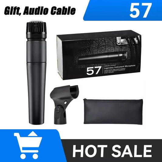 Good 57 Metal Cardioid Dynamic Microphone For Stage Singing Professional Wired Microphone  Karaoke BBOX Recording Vocal