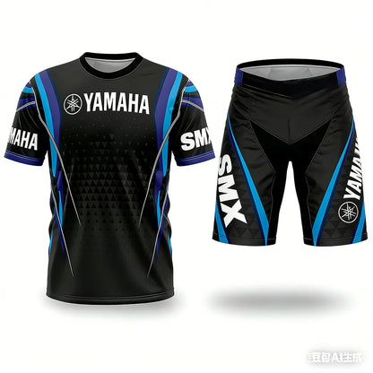 New Summer Yamaha Men's and Women's Motorcycle Riding T-shirt Set Loose Breathable Quick Drying Sports T-shirt Recommended for O