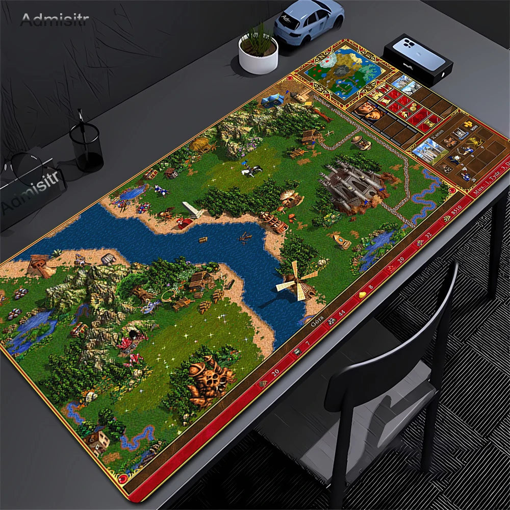 Anime Heroes of Might and Magic 3 Map Mousepad Gaming Laptops Keyboard Mat Desk Protector Deskmat Mats Laptop Gamer Mouse Pad