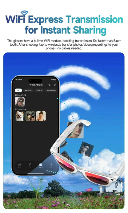 Xiaomi 8K Camera AI Glasses Smart Translation Color-Changing Waterproof Glasses Video Recording Photo Call Smart Sunglasses