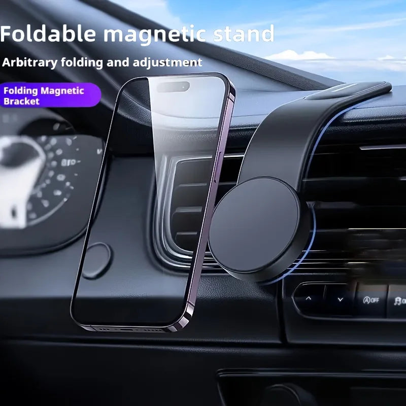 Magnetic Car Phone Holder GPS Holder Auto Dashboard Mount for Phone Thickened Aluminum Alloy an Be Bent At Any Angle Accessories