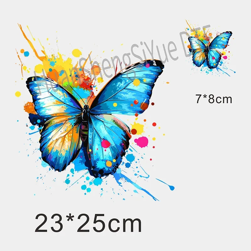 Color Fluid Painting Ironing Sticker Clothes DTF Fashion T-shirt Hoodie DIY Jacket Patch Hot Paste Paper Waterproof