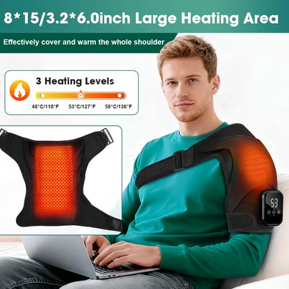 Vibration Shoulder Steamer Belt Heated Shoulder Warmer Massager Electric Smart Massage Machine Temperature Adjust