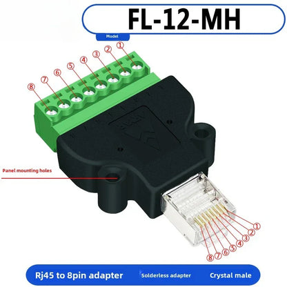 RJ45 adapter terminal RJ45 adapter terminal Cat5e Cat6 adapter board network port DIN35 guide rail installation