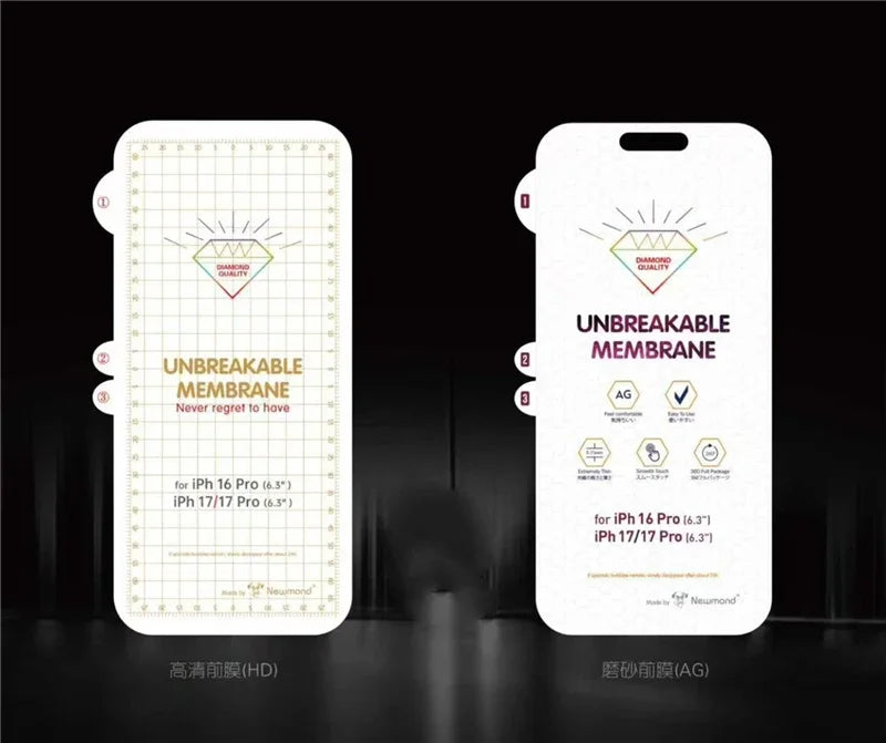 2pcs/set HD Matte Transparent Soft Hydrogel Film Screen Protector for iPhone 17 Air Pro Max Front Back UNBreakable Membrane Film