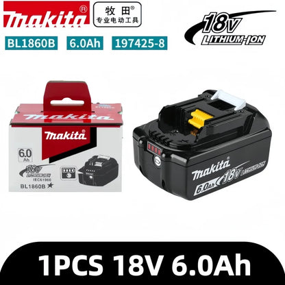 Genuine 6AH makita BL1860 6ah Battery Power Tools Li-ion Replacement LXT BL1850 BL1840 for 18V Screwdriver with BMS 18v battery