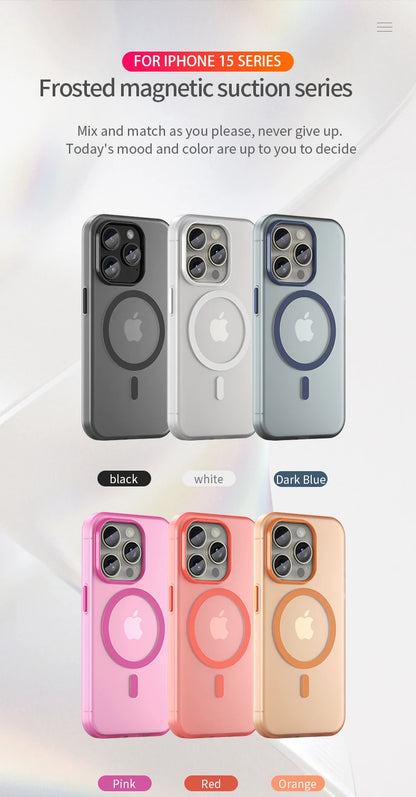 Magnetic Wireless Charge For Magsafe Case for iphone 17 Air 16E 16 15 14 13 12 11 iphone17 Pro Max Plus Matte TPU Bumper Cover