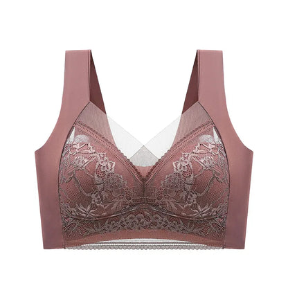 FallSweet Seamless Ice Silk Push Up Bra for Women Wireless Lace Bralette Plus Size Brassiere Summer Comfort Underwear Lingerie