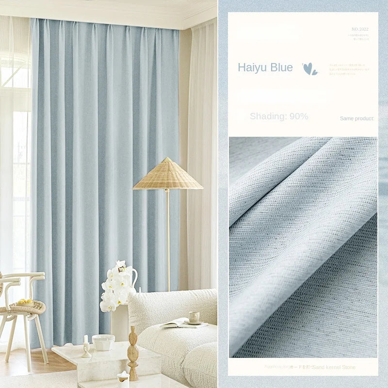Minimalist Children's Room Drapes Large Area Bedroom Blackout Curtain Home Balcony Bay Window Curtains Modern Living Room Drape