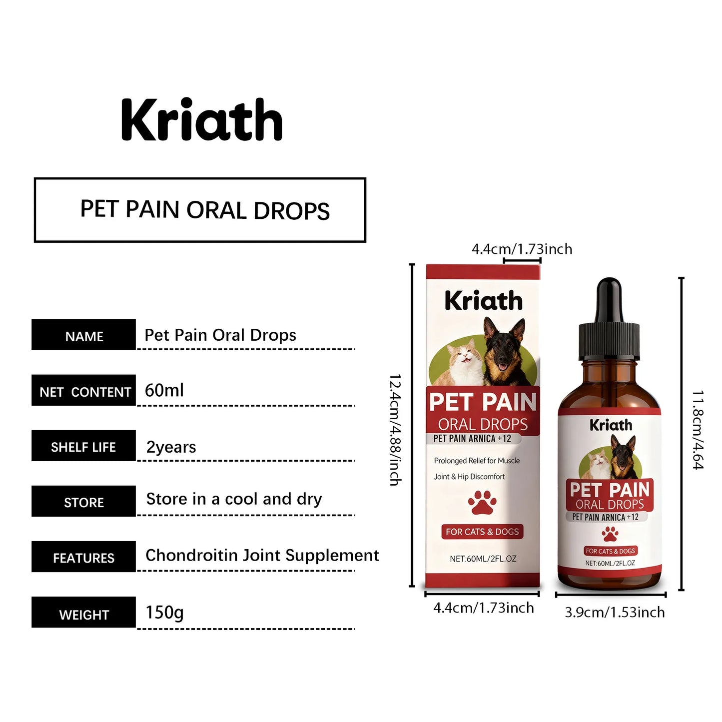 Pet Herbal Care Drops Effectively Nourish Joints Maintain Cartilage Health Enhance Resilience Gentle Ingredients Pet Joint Drops
