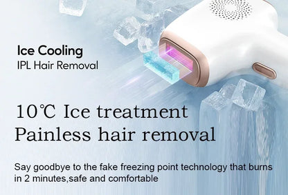 IPL Hair Removal with Ice Cooling Care Function for Women Permanent,999,999 Flashes Painless IPL Hair Remover Device