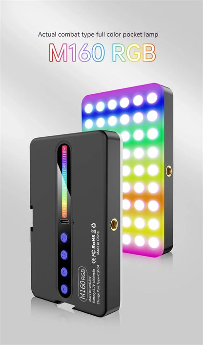 COOL DIER 2026 New RGB Light LED Video Light Photography Fill Camera Lighting LCD Display Cold Shoe For Vlog Live Streaming DSLR