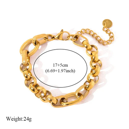 EILIECK 316L Stainless Steel Twisted Bracelet Bangles For Women Trendy 18K Gold Plated Wrist Chain Waterproof Jewelry Gift Party