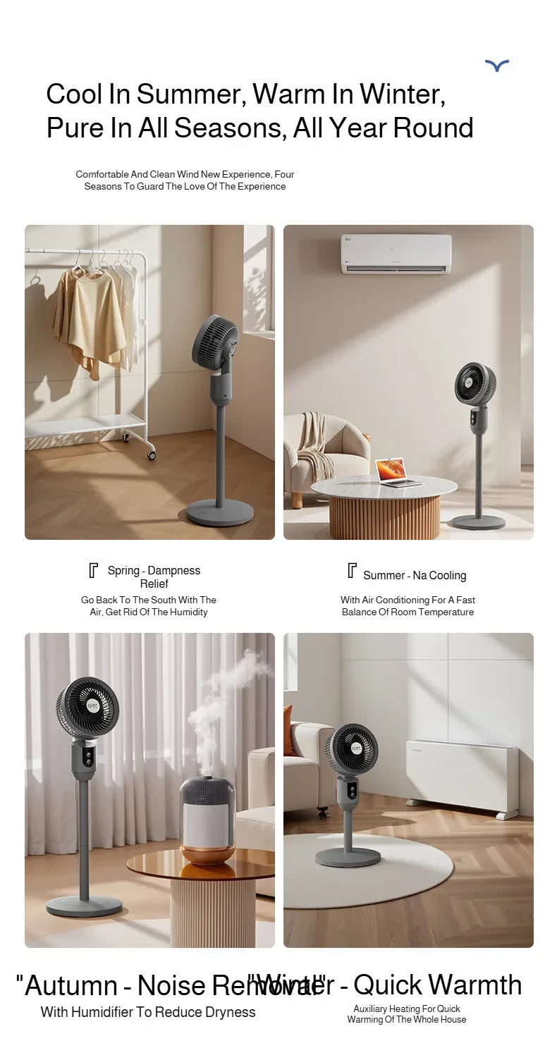 Household Low-Noise Smart Fan Three-Speed Adjustment Floor Fan Air Circulation Fan Floor Fan Silent Low-Noise Smart Fan High